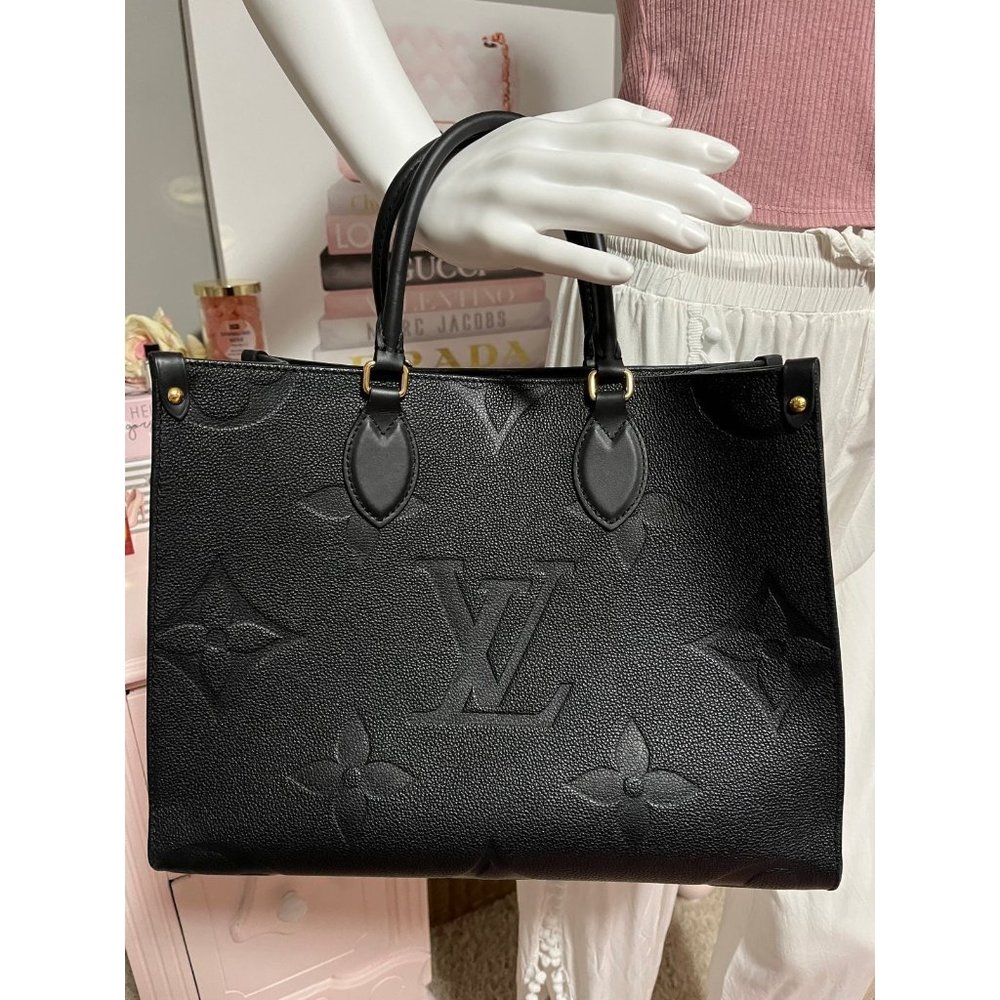 ✅Louis Vuitton Onthego MM Empreinte Black Tote